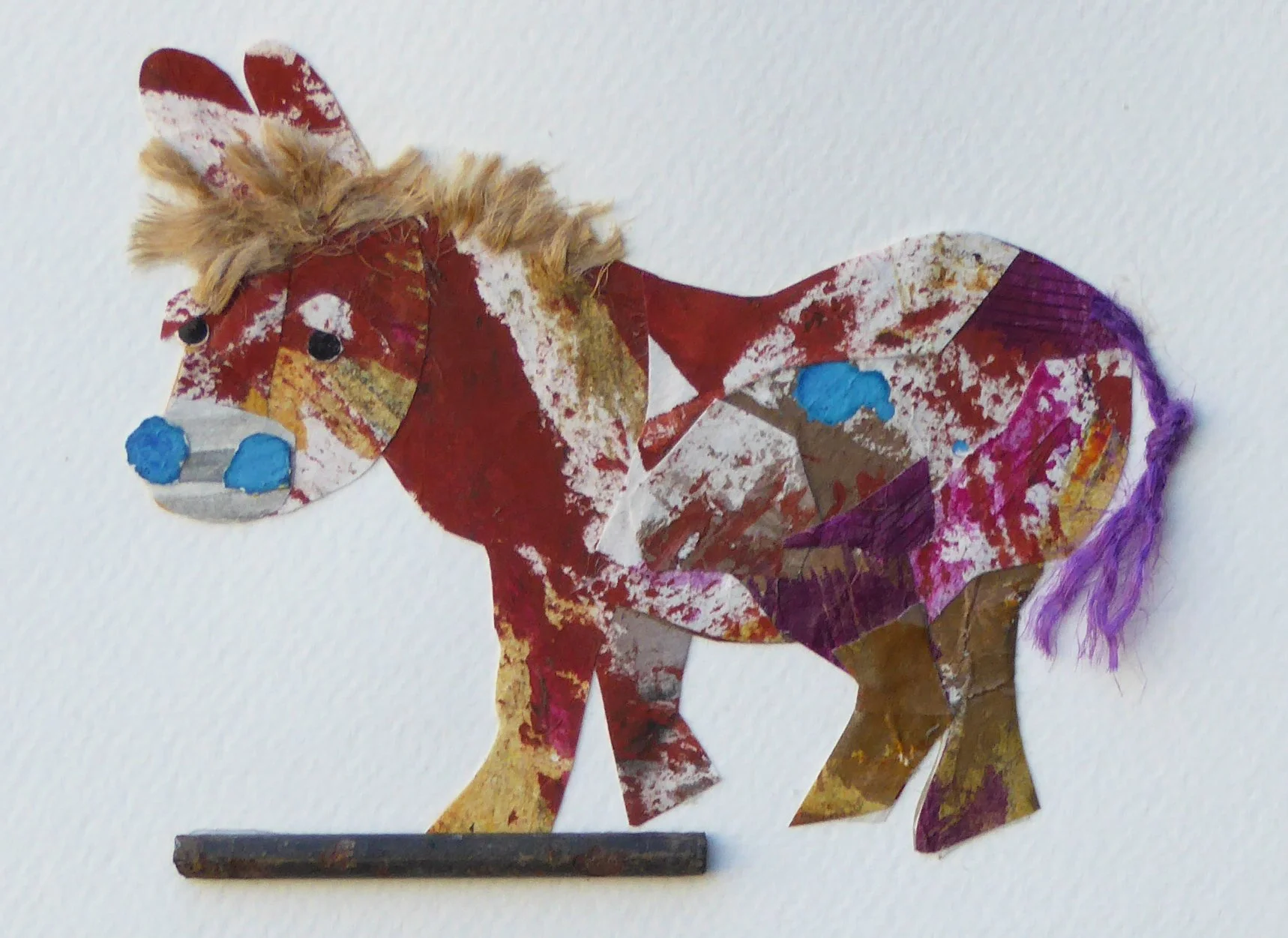 Buddy Burro. 5"h x 7"w, framed 8"h x 10"w