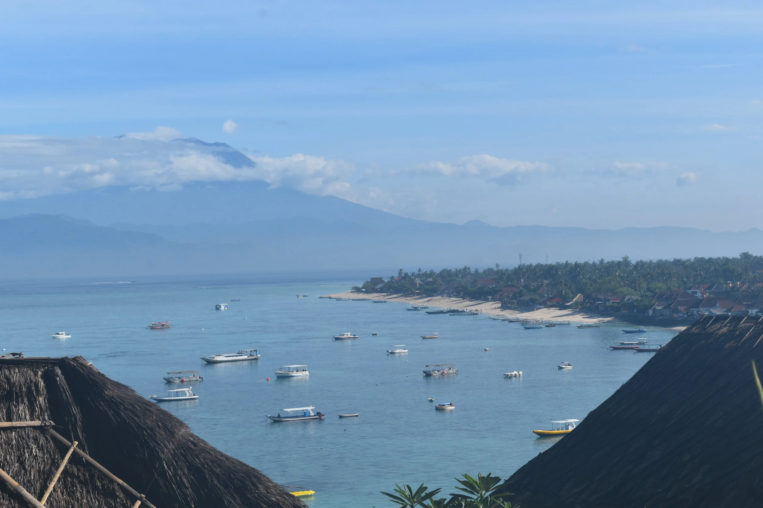The view from our villa, with Mount Agung in the distance. 
