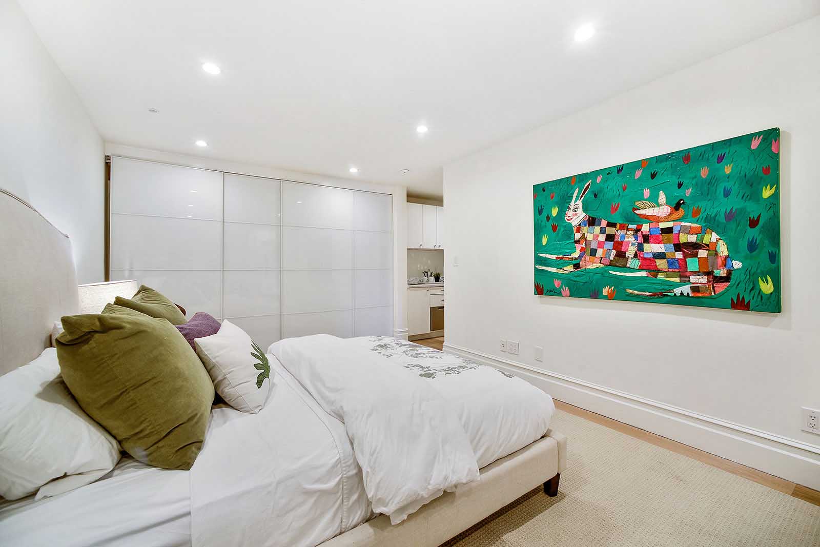 We had loads of storage installed along the back wall of this room. You can never have too much storage!