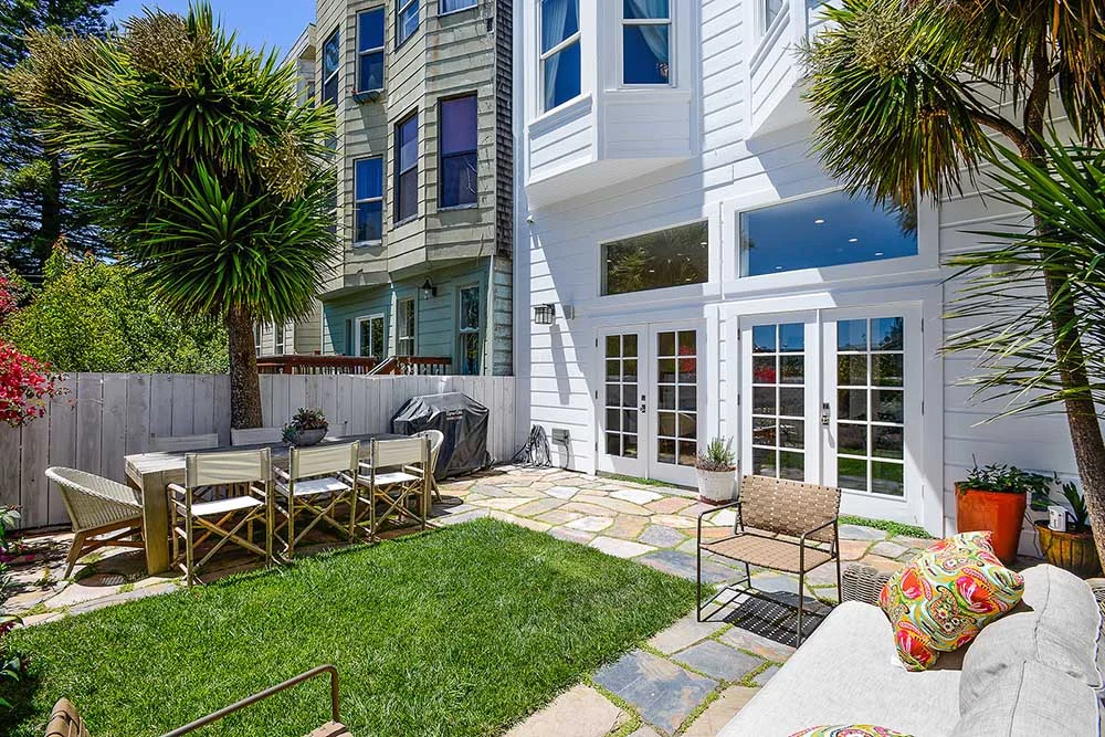 You can see the French doors leading into the open plan living/kitchen/dining room. 