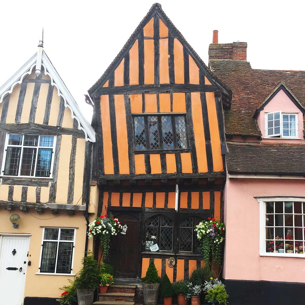 July 2016: Lavenham, England . We had a wonderful time exploring Suffolk, including discovering these unbelievably crooked medieval houses which were used in some of the Harry Potter films!