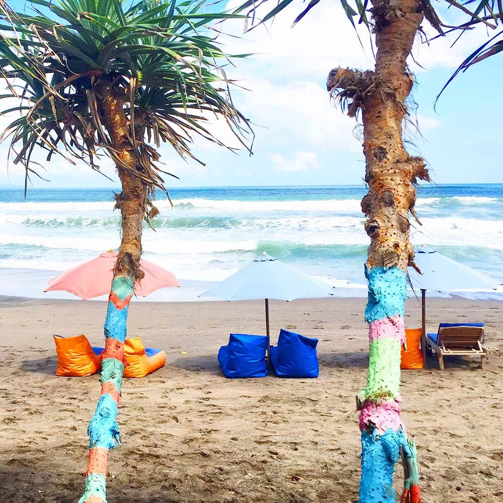 Another fun spot to hang out is on the bean bags at Berawa Beach. 