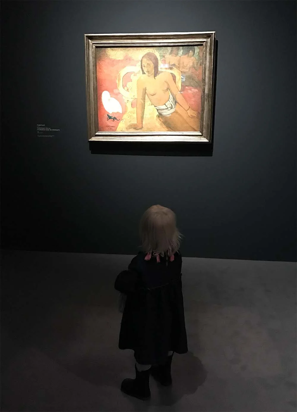 Rosie was unbelievably excited to spot a "gecko" in this painting (bottom left corner). 