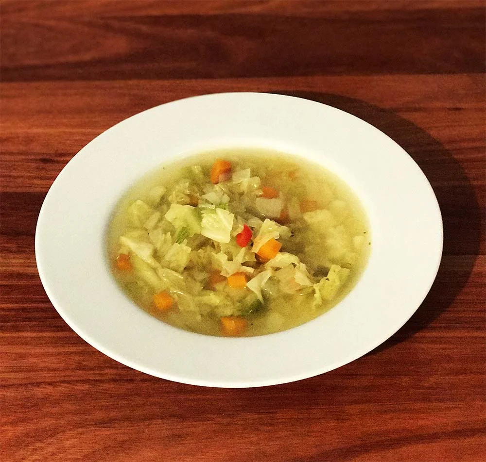 Spicy cabbage soup.