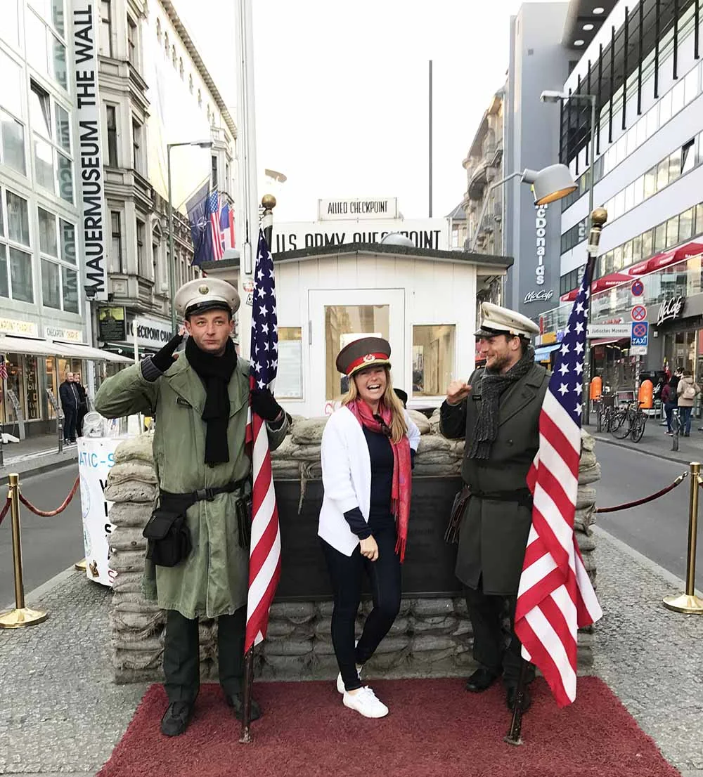 It's hard to imagine the tension that pervaded this city when Checkpoint Charlie represented a standoff between nuclear armed superpowers, and separated East and West Berlin. Thankfully the dark days of the cold war are behind us, and this historic crossing point is now a tourist attraction. The "soldiers" here today are cracking jokes with visitors like me, but it's also a reminder of a dreadful period in history that we should learn from and take care to remember. 