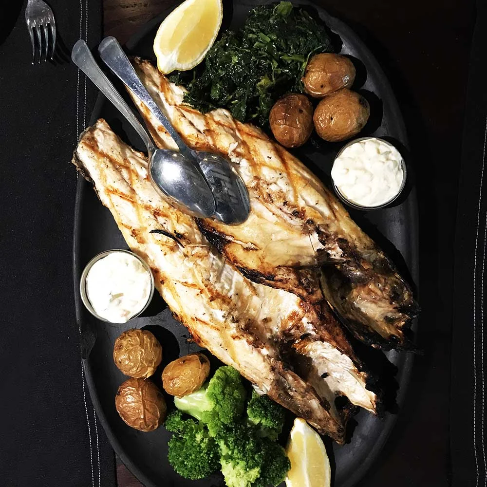 The grilled fish in Lisbon is superb. This whole sea bass was for two :-)