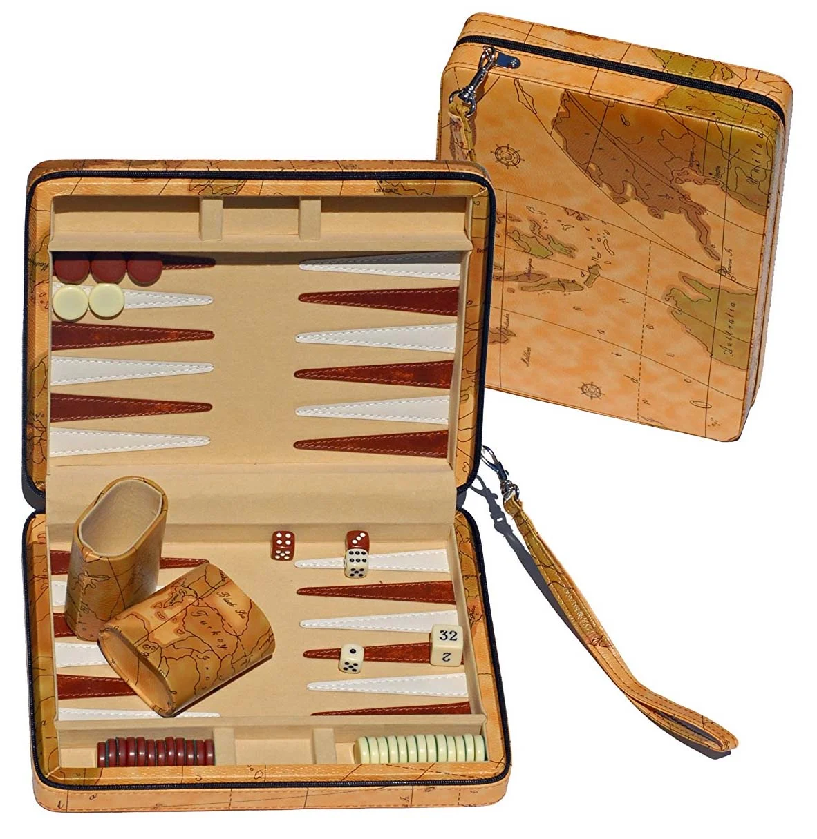 Our much loved travel backgammon board - which was a gift to us from dear friends. Such a good present for board game and travel loving people!