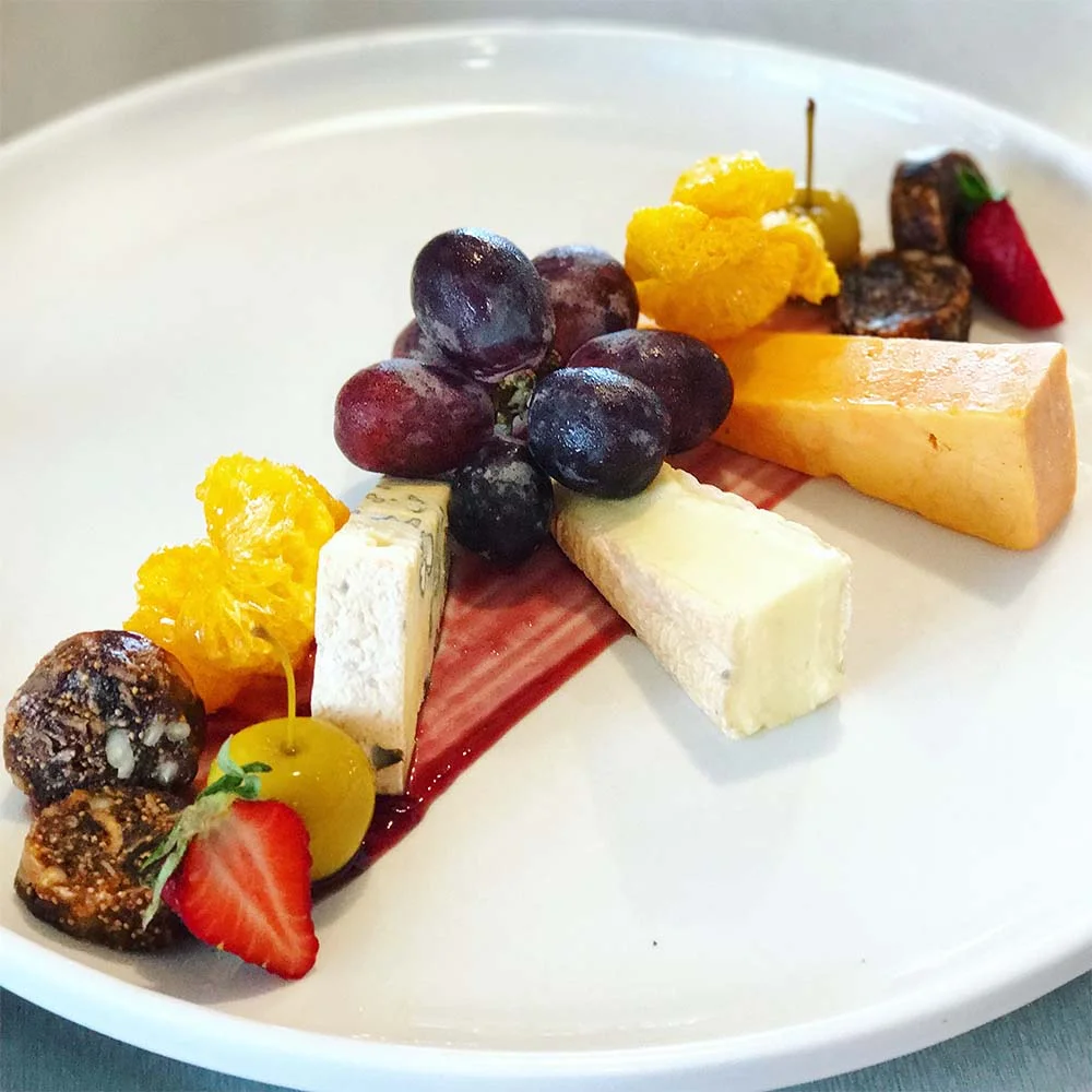 The cheese plate at Mills Reef Winery and Restaurant. The mandarin was dehydrated - a cool touch. 
