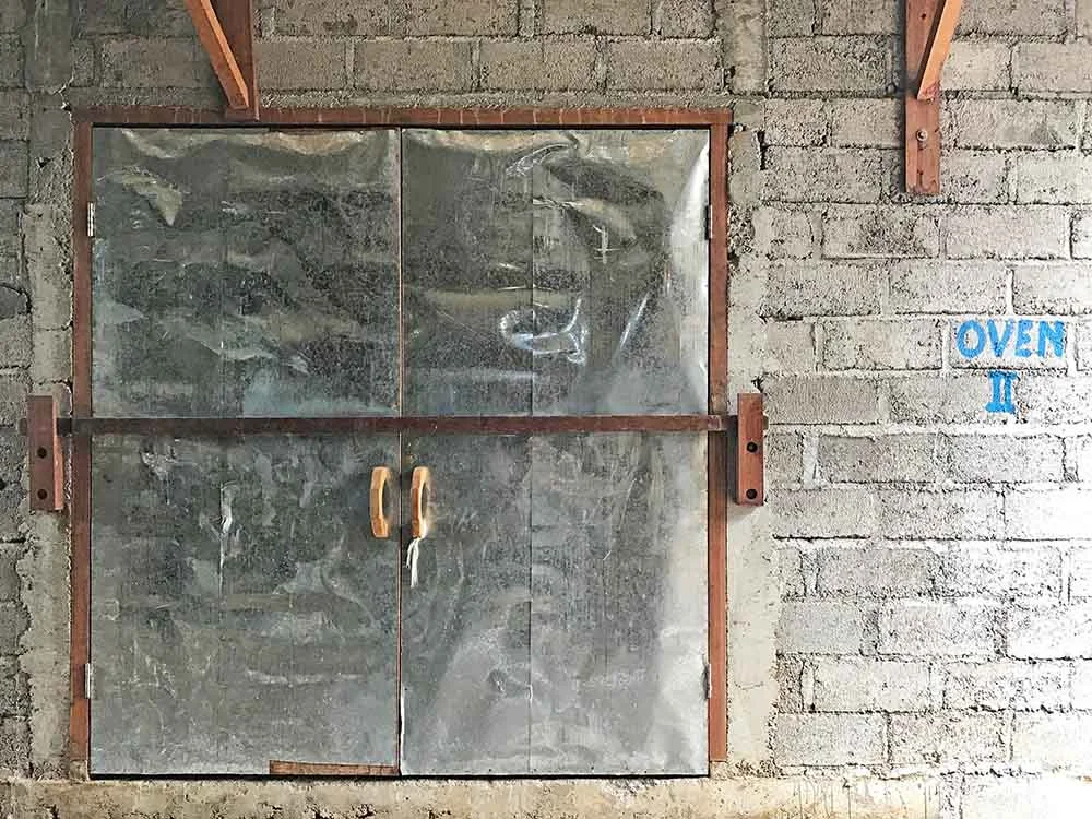 The kiln for baking wood, at one of the furniture manufactures we have found. 