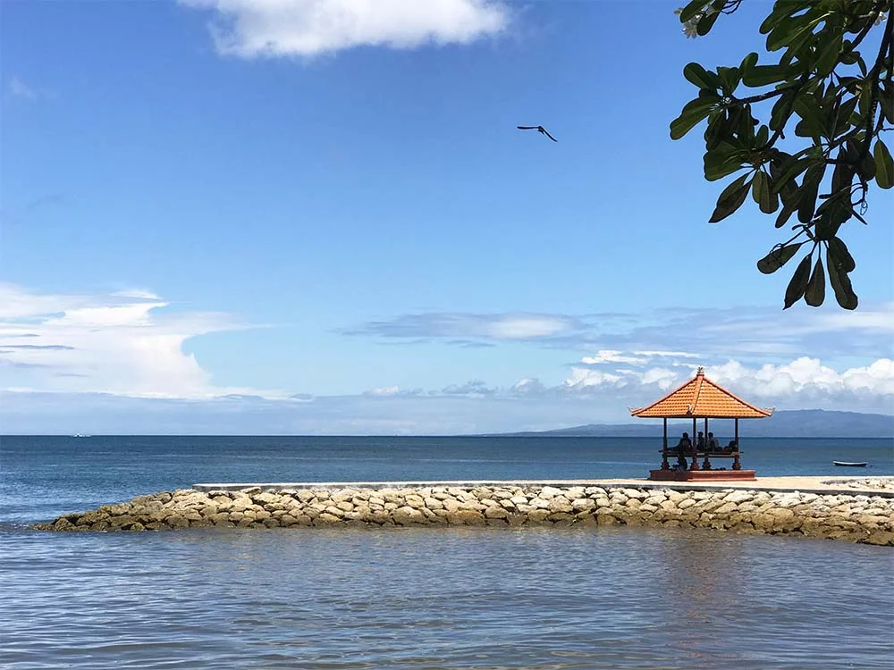 A pier at Sanur beach, where you catch the fast boat to Penida. 