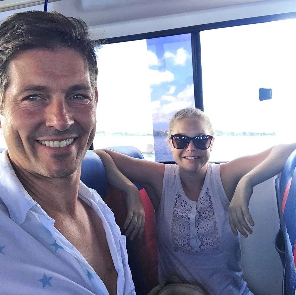 On the boat, ready to go!