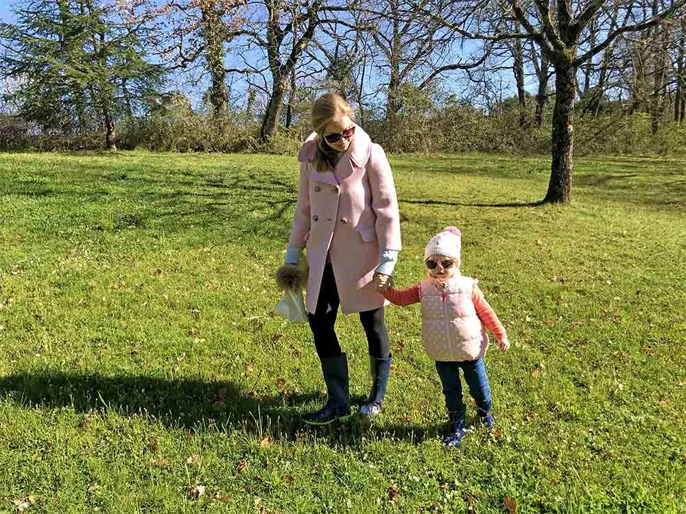 Walking back to the house after a really fun egg hunt.