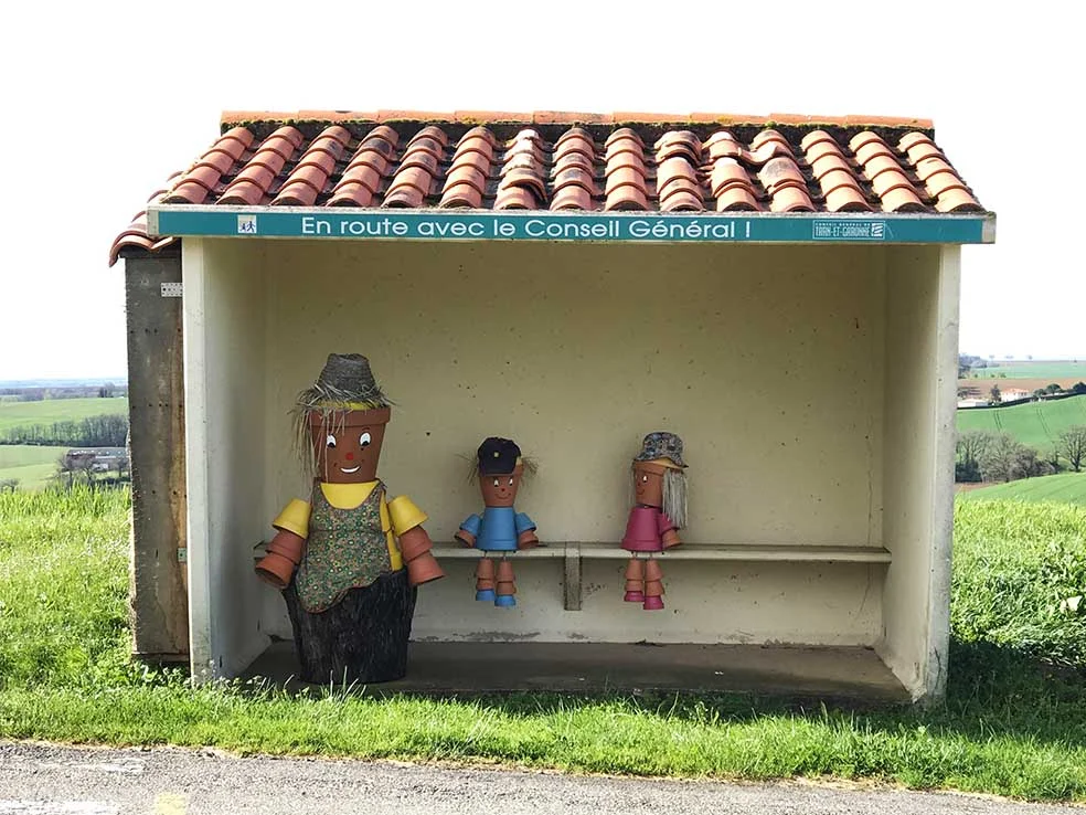 The most adorable installation at a nearby bus stop. 