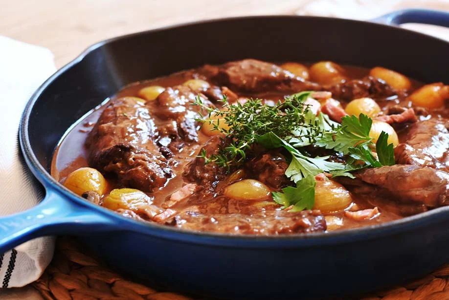 Embracing French classic cooking. This Coq au Vin is worth the effort!