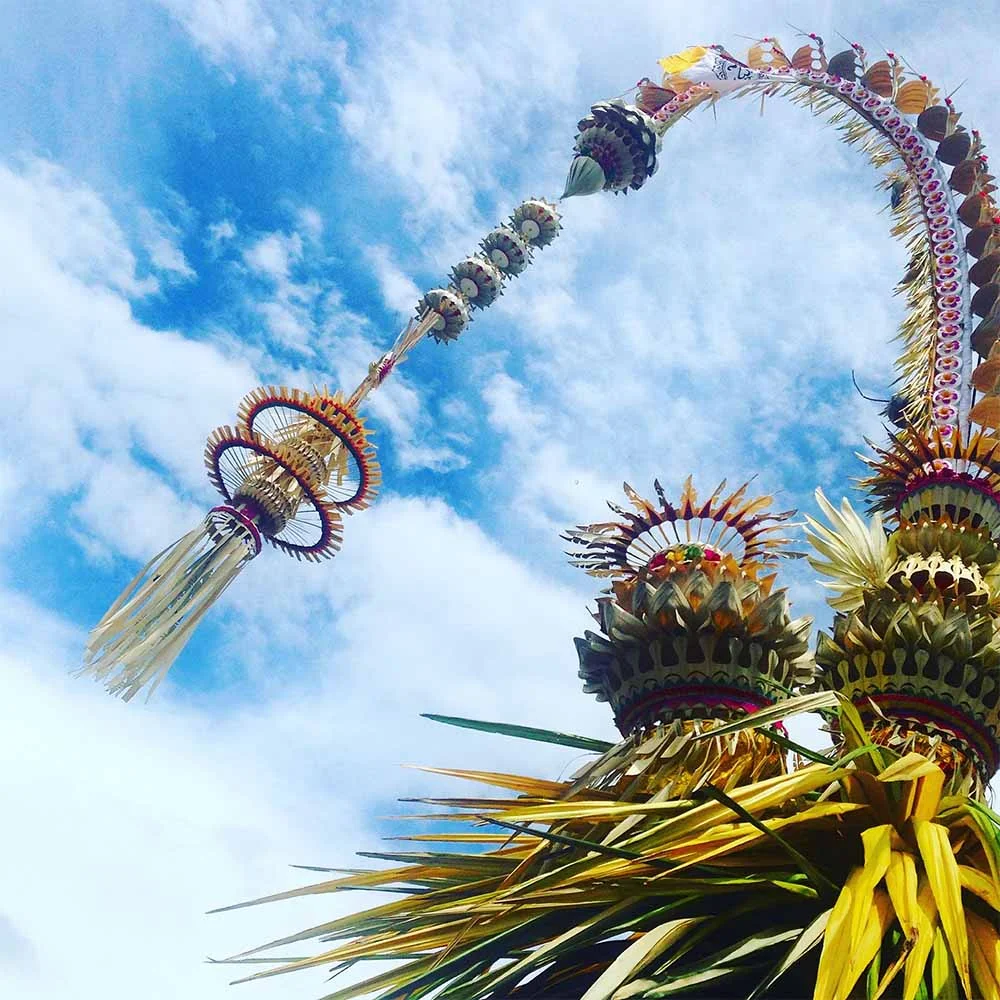 Huge decorations line the streets in Bali in advance of major Hindu ceremonies and festivals. 