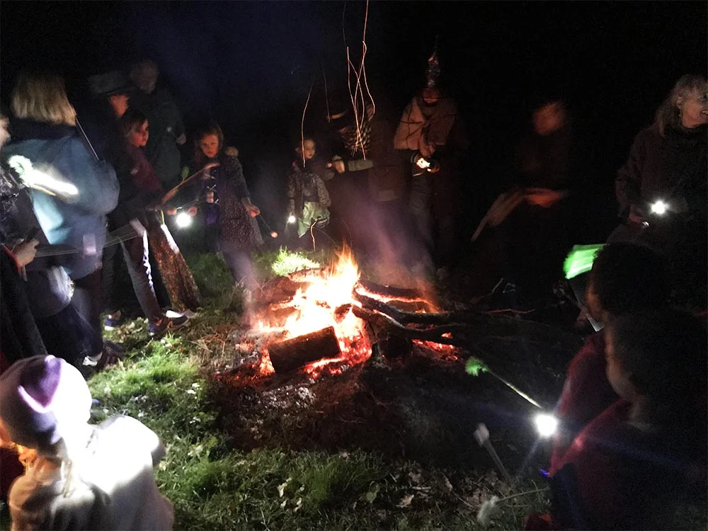 The bonfire, where the kids roasted marshmallows for extra ‘powers’.