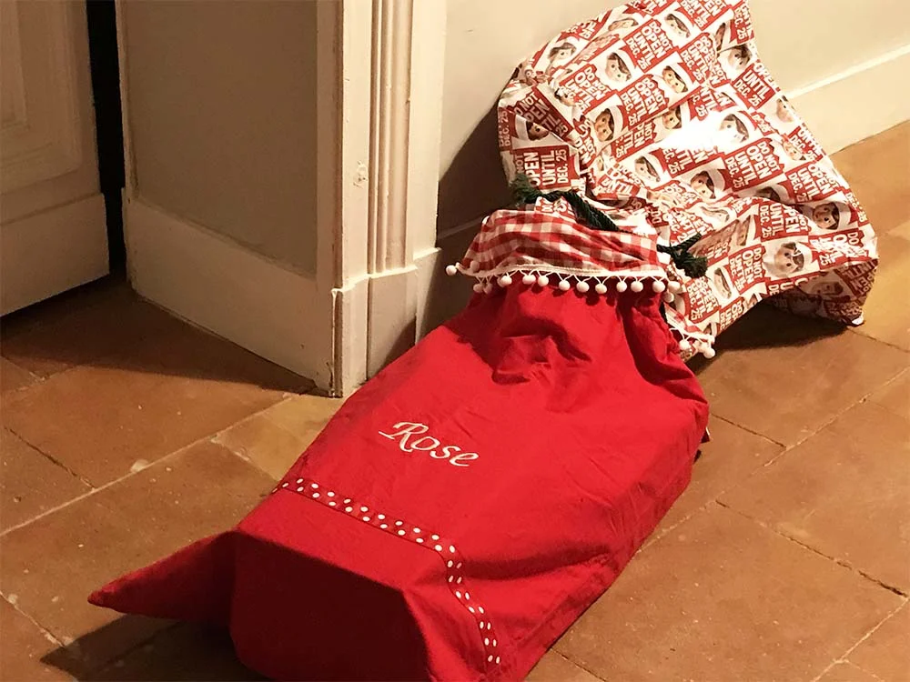 Rosie’s Santa sack full to the brim.