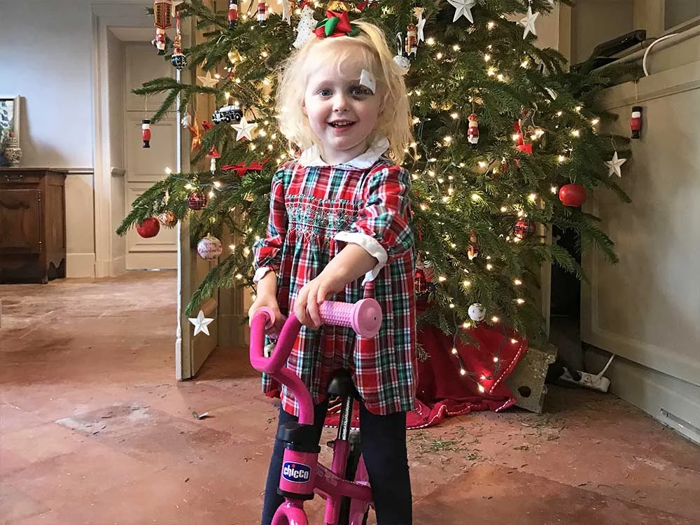 Loving her new balance bike.