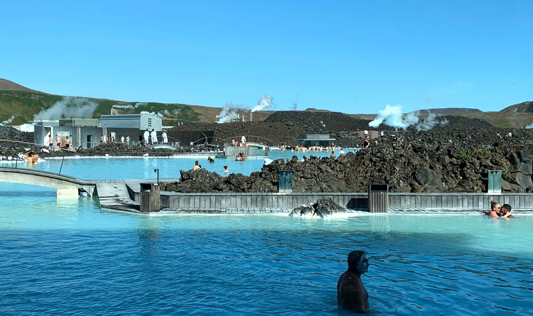 A true photo of the Blue Lagoon and thermal plant beyond….