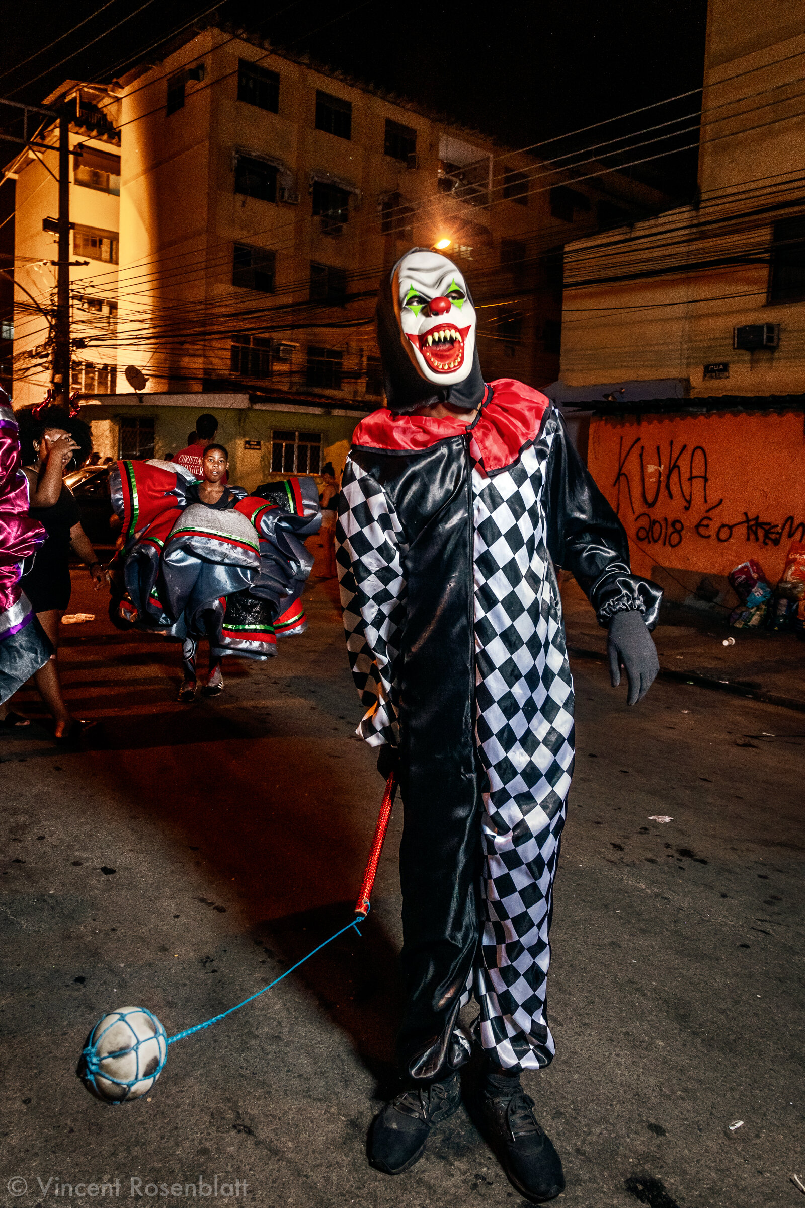  Bate-bola in a Pierrot style at the Cohab de Realengo, West Zone of Rio de Janeiro, Carnival 2020. 