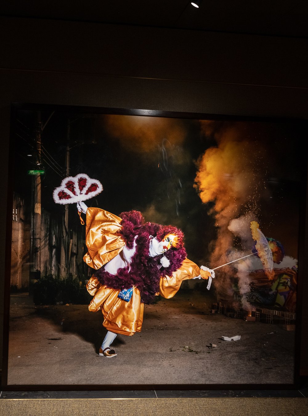  Installation of the Bate-Bola - Rio Secret Carnival series - photographs by Vincent Rosenblatt at the 9° floor of the Rosewood, Cidade Matarazzo, São Paulo, Brazil. 