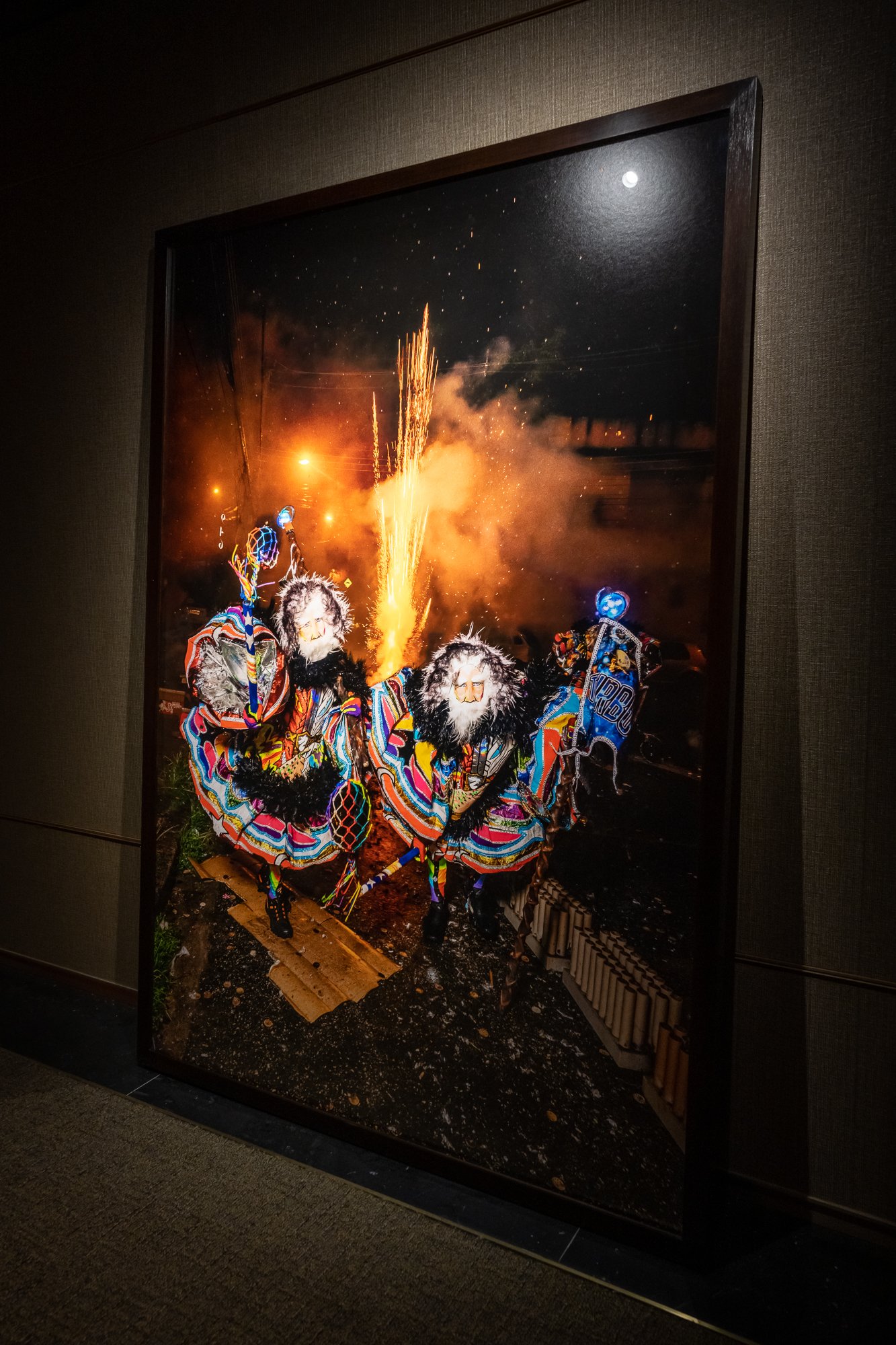  Installation of the Bate-Bola - Rio Secret Carnival series - photographs by Vincent Rosenblatt at the 9° floor of the Rosewood, Cidade Matarazzo, São Paulo, Brazil. 