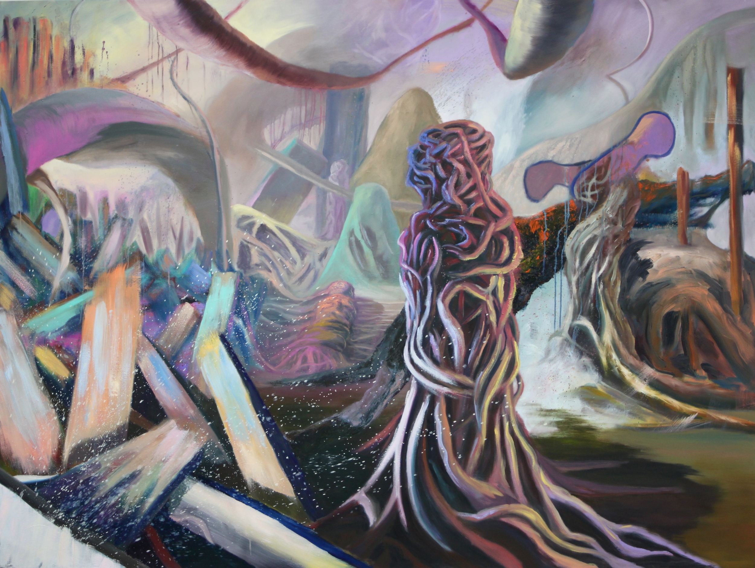   Entangled: 3   Oil Paint on Canvas  72x96 inches  2015 