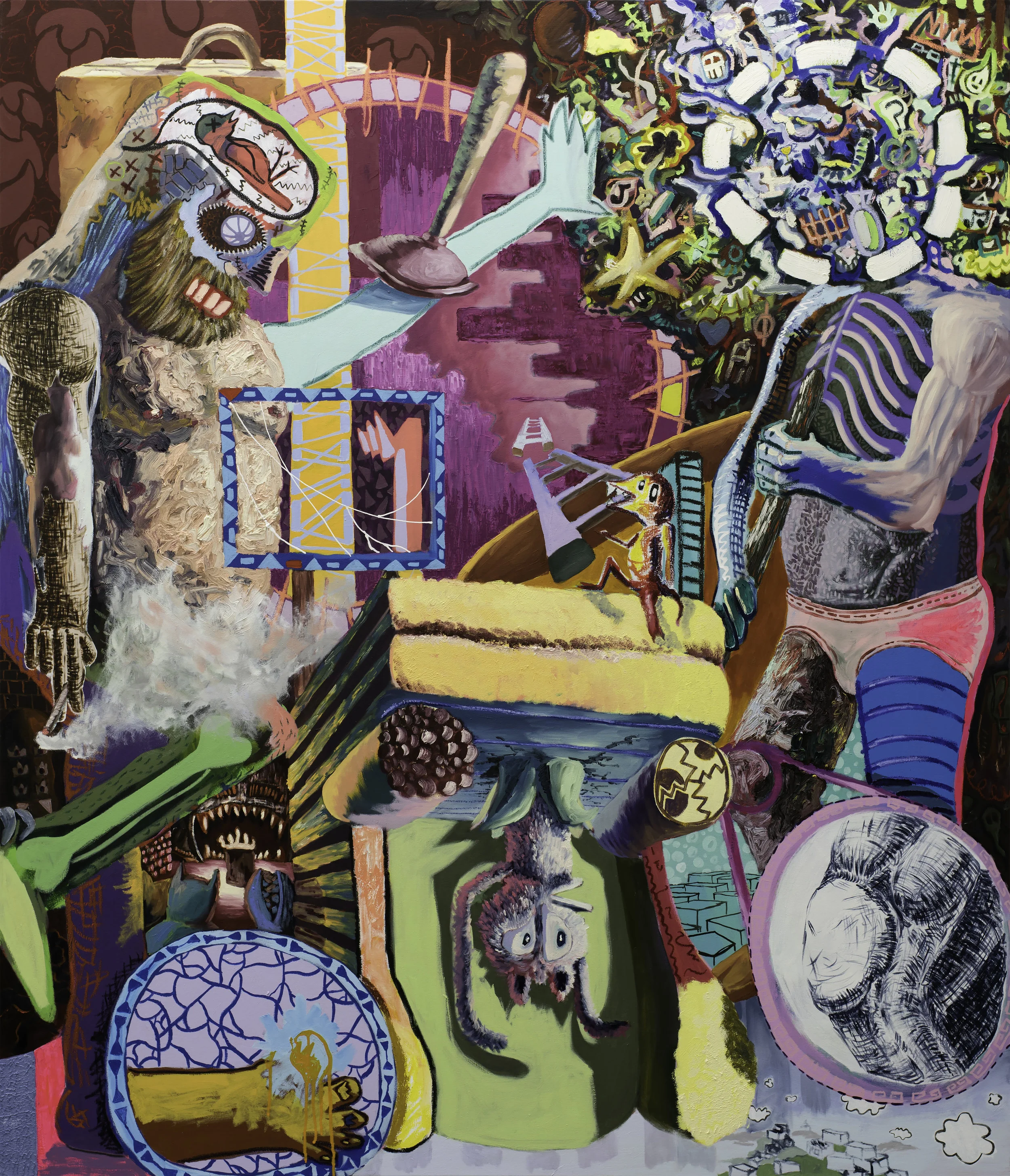 Ascendancy 4 Oil, acrylic, and oil stick on canvas. 84x72 inches 2017