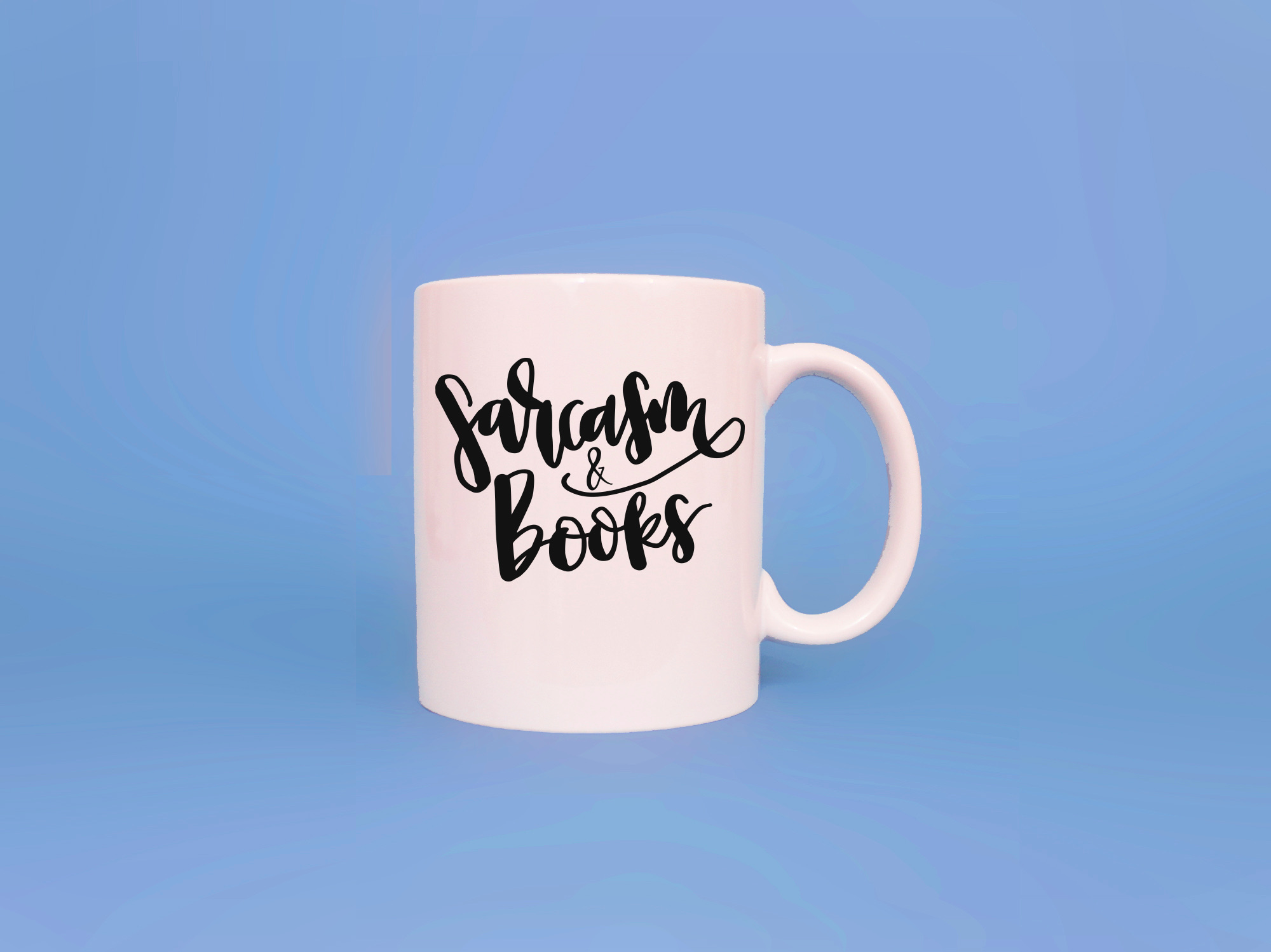 sarcasm & books mug