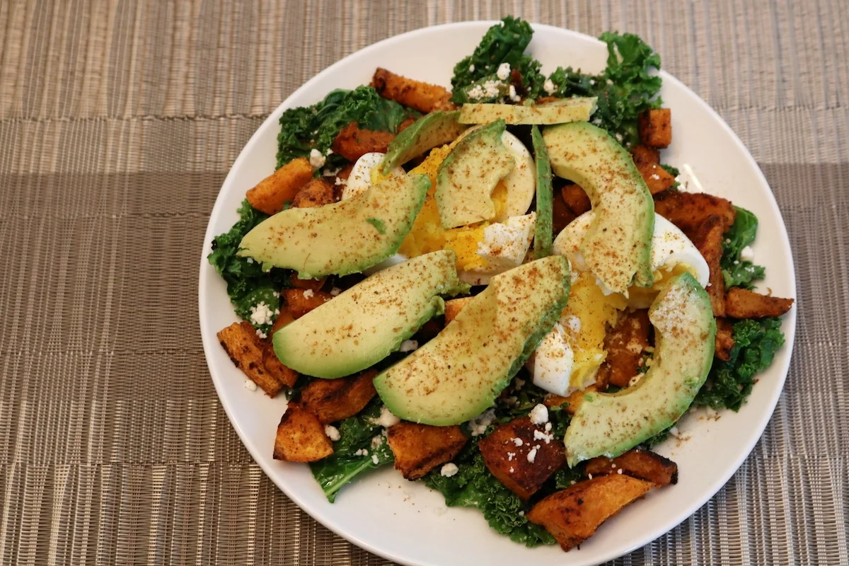 kale and butternut stack
