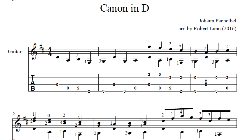 Canon Guitar Chords