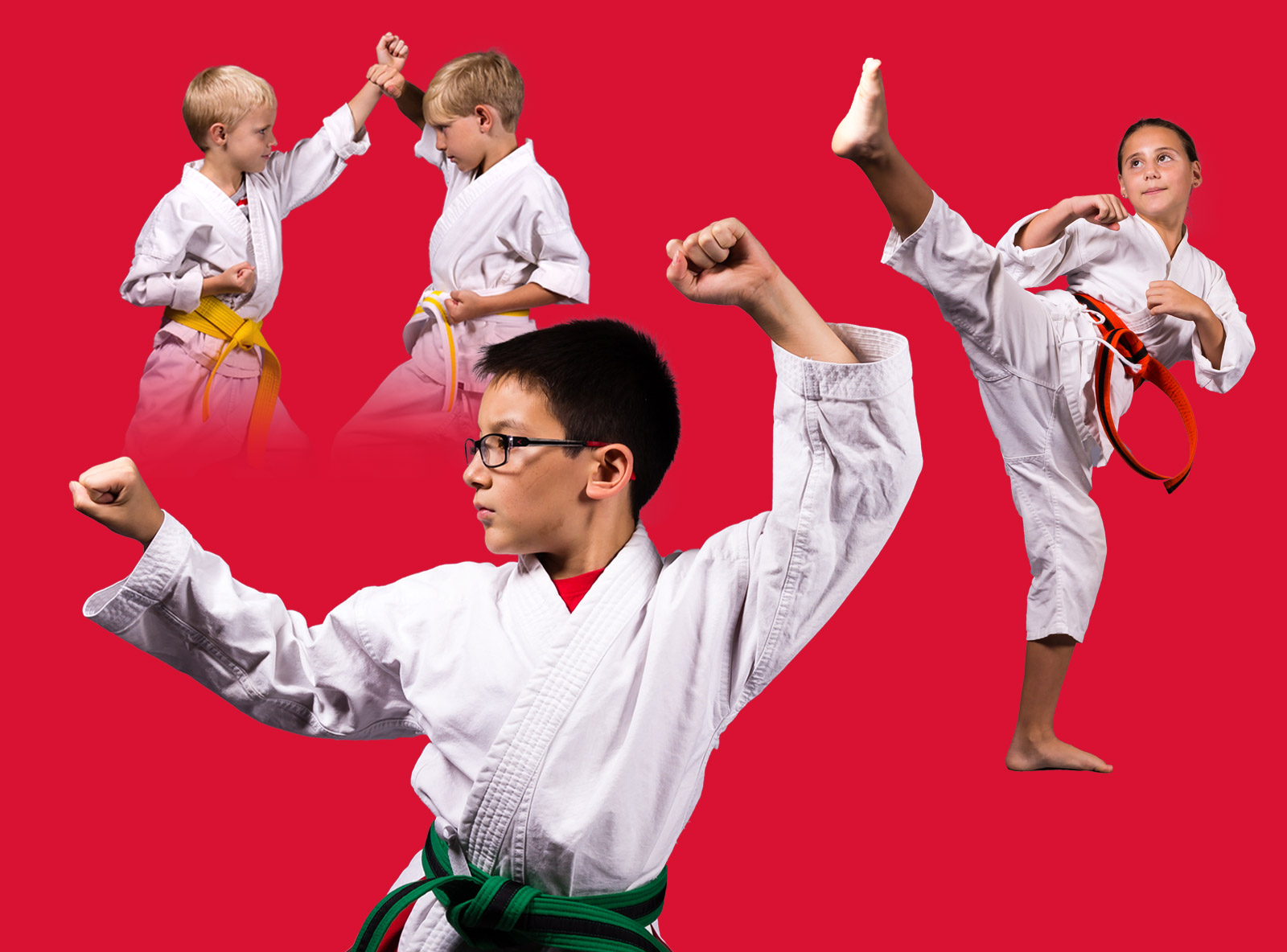 Students from the American Karate Youth Karate program.
