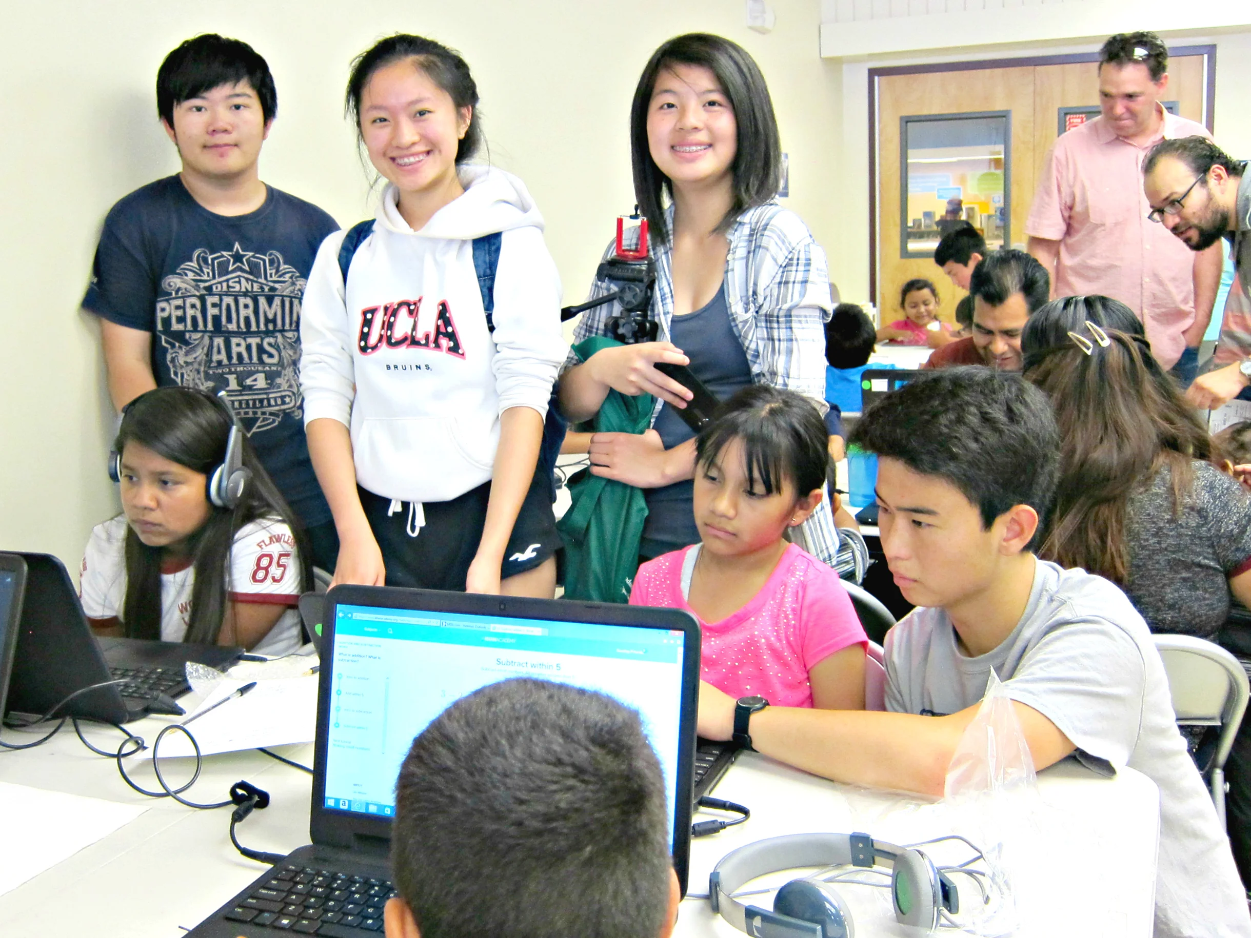 Left to Right, LAHS Students mentors: Terence Lee, Jane Zhao, Emma Kwan & David Ding