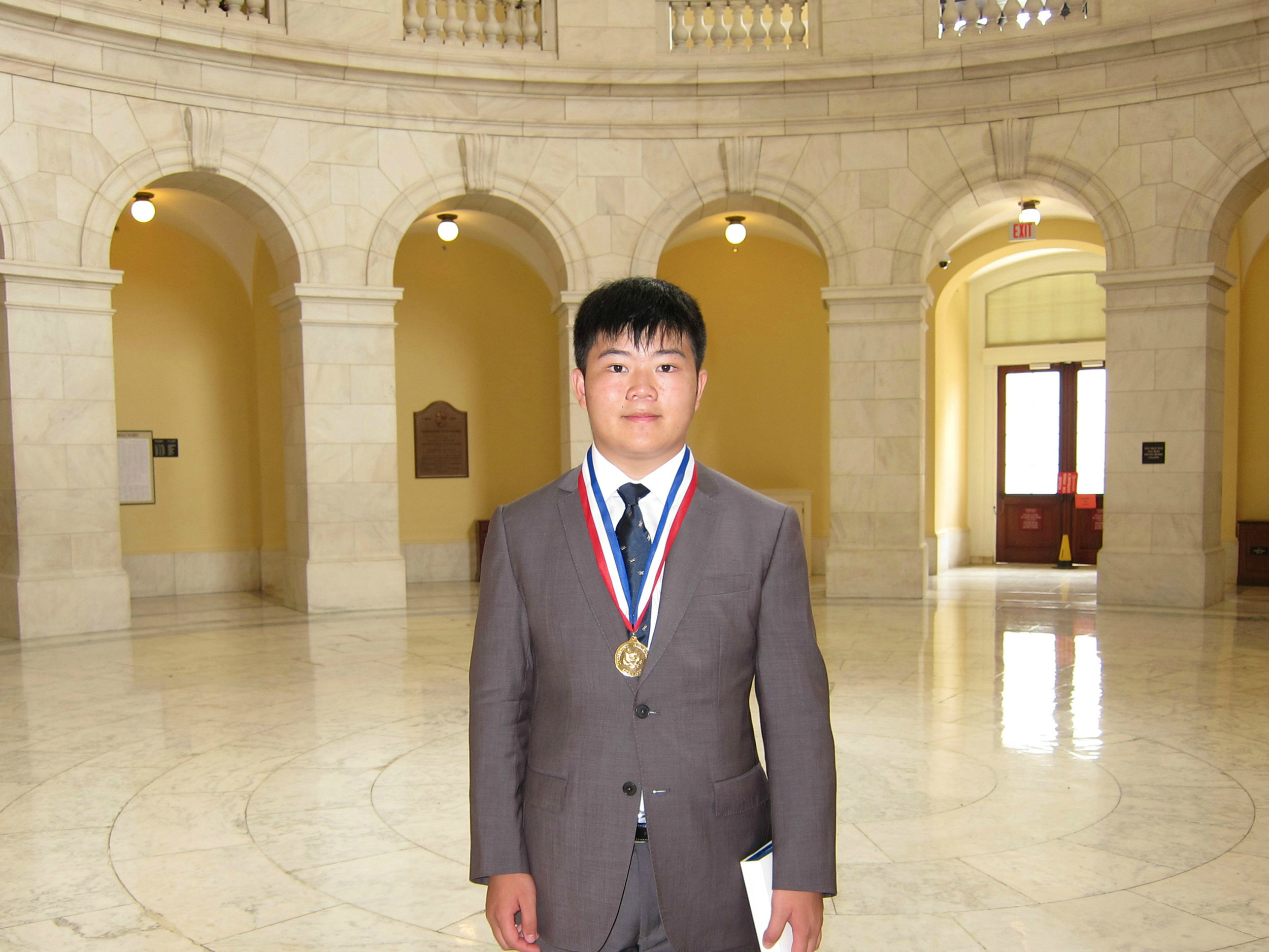 Terence Lee, 2016 Congressional Award Gold Medalist at the Cannon Caucus Room on Capitol Hill 