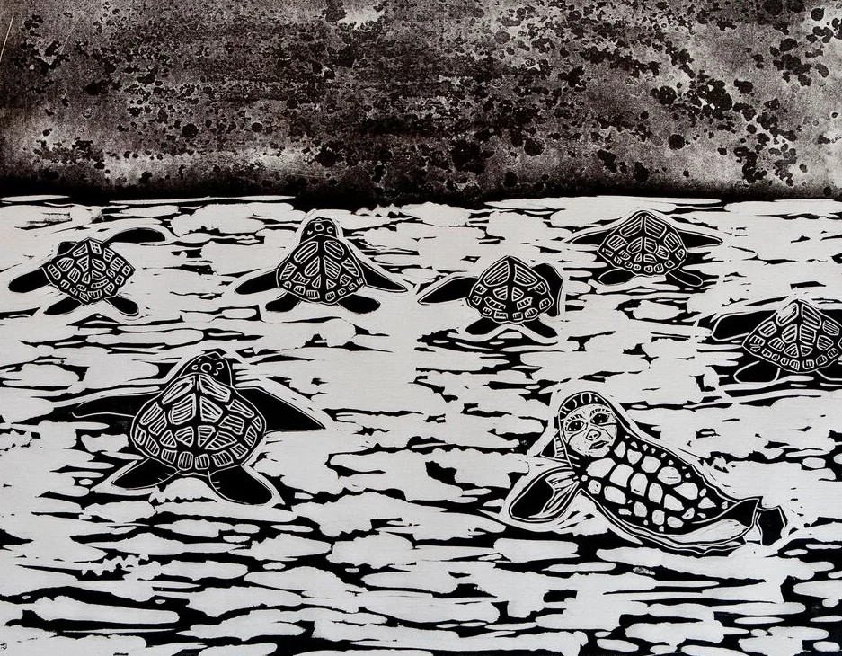 Waiting for Rain II , 2015, Relief Print, 24 x 30cm