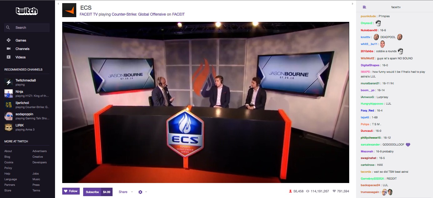 TNL eSports Brand Tracker 027: Universal Pictures (Photo: Faceit/Twitch)