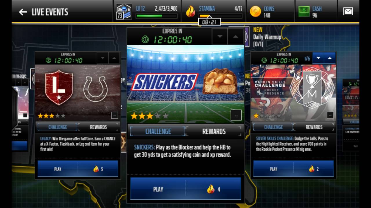 TNL eSports Brand Tracker 042: Snickers (Photo: EA Madden Mobile)