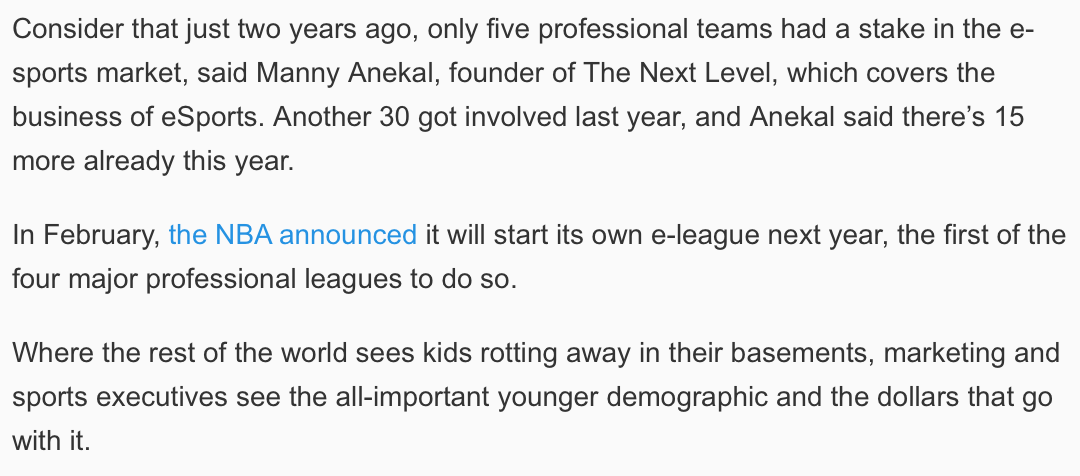 Quote From USA Today On eSports In The Olympics (Photo: USA Today)