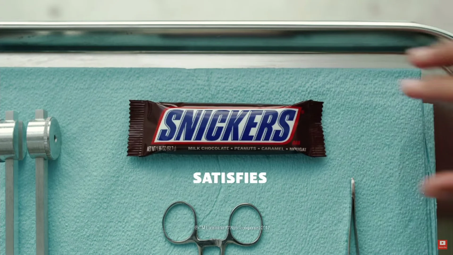 Snickers and New England Patriots (Photo: YouTube)