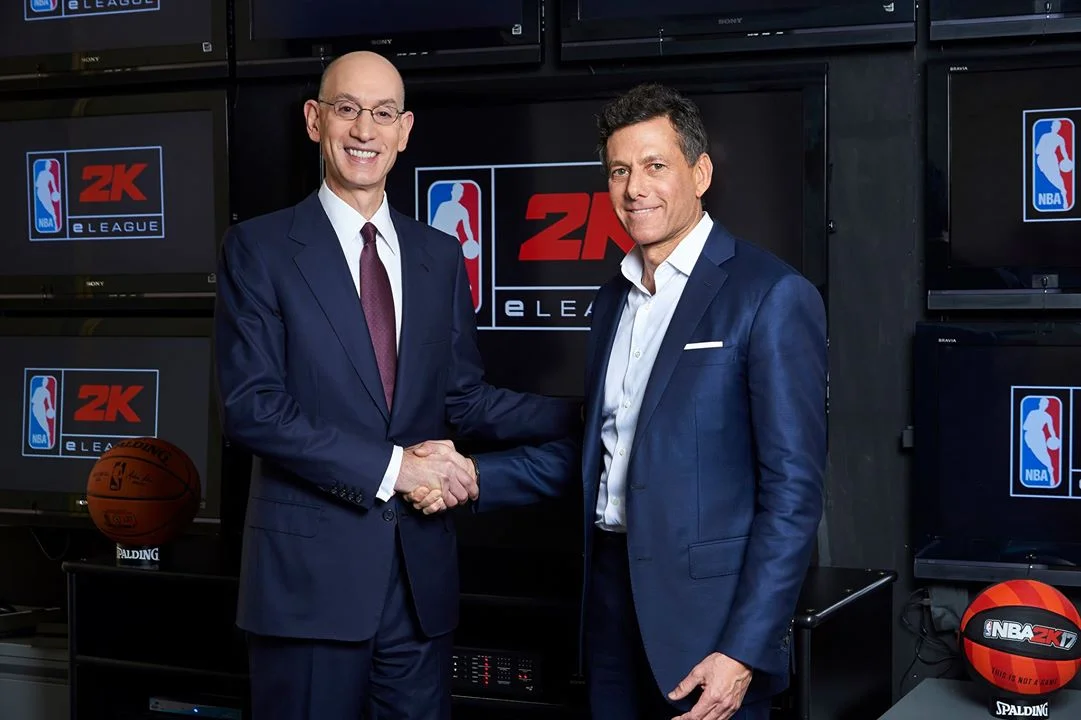 NBA Commissioner Adam Silver and Take Two CEO Strauss Zelnick Announce NBA 2K eLeague (Photo: NBA/Take Two)