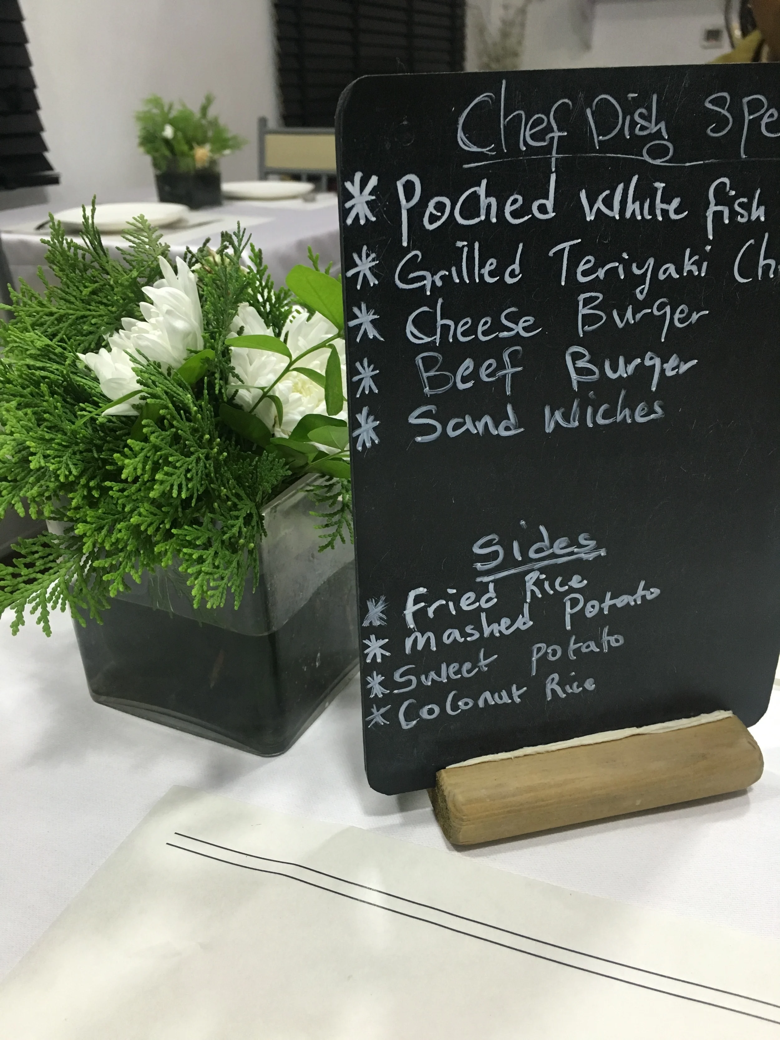 I love handwritten menus, spelling and all