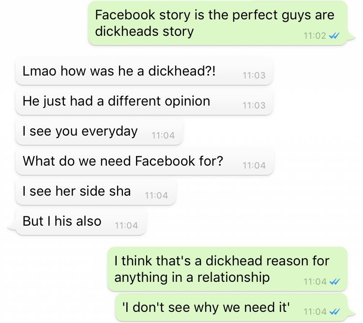 male perspective (wrong perspective)
