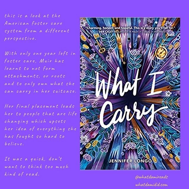 It was refreshing to see foster care from a different perspective #whaticarry #bookstagram