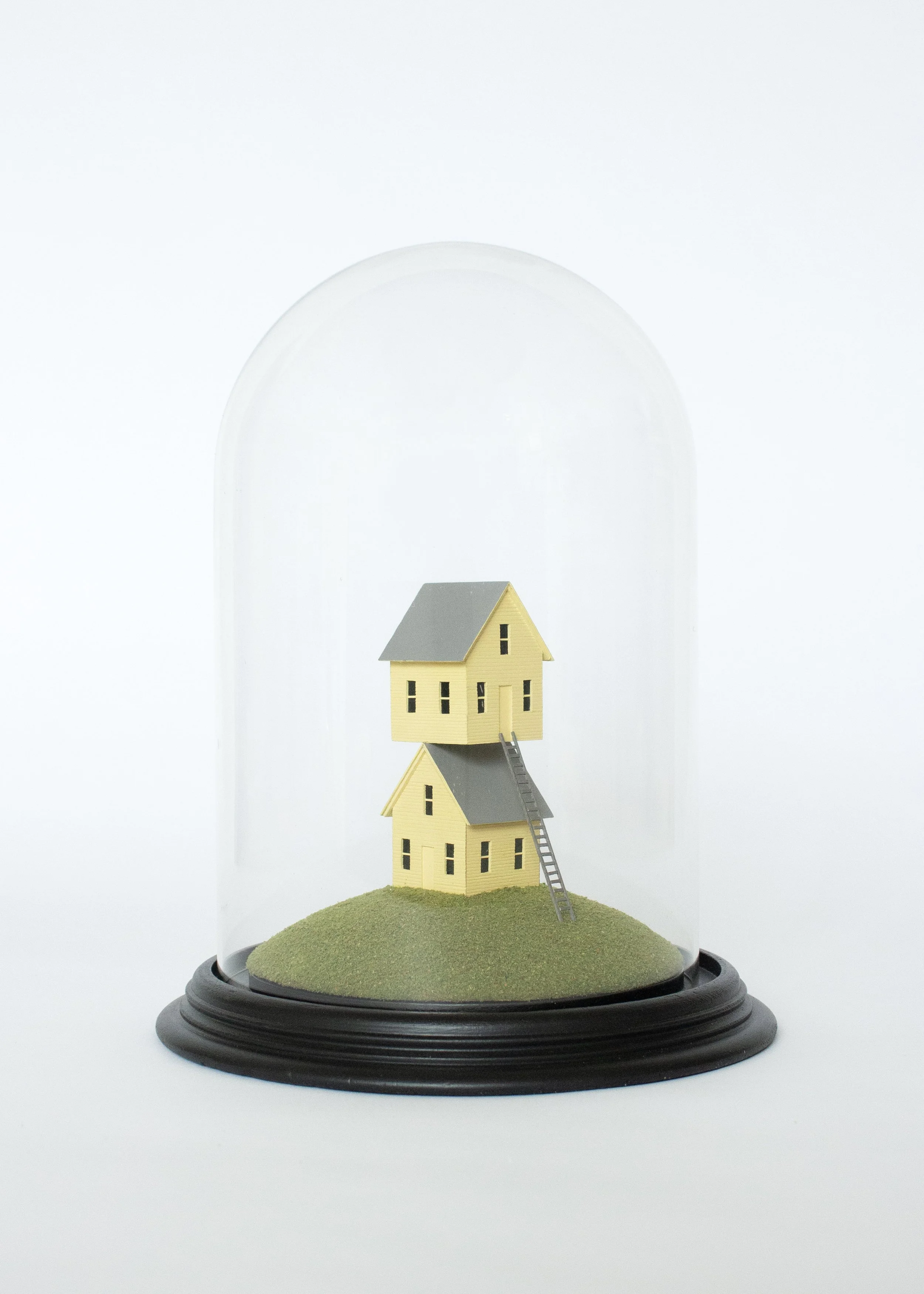  Walk-Up 2025 10.5 in x 8 in x 8 in Glass cloche, wood, foam, turf, aluminum, sandpaper, acrylic paint 