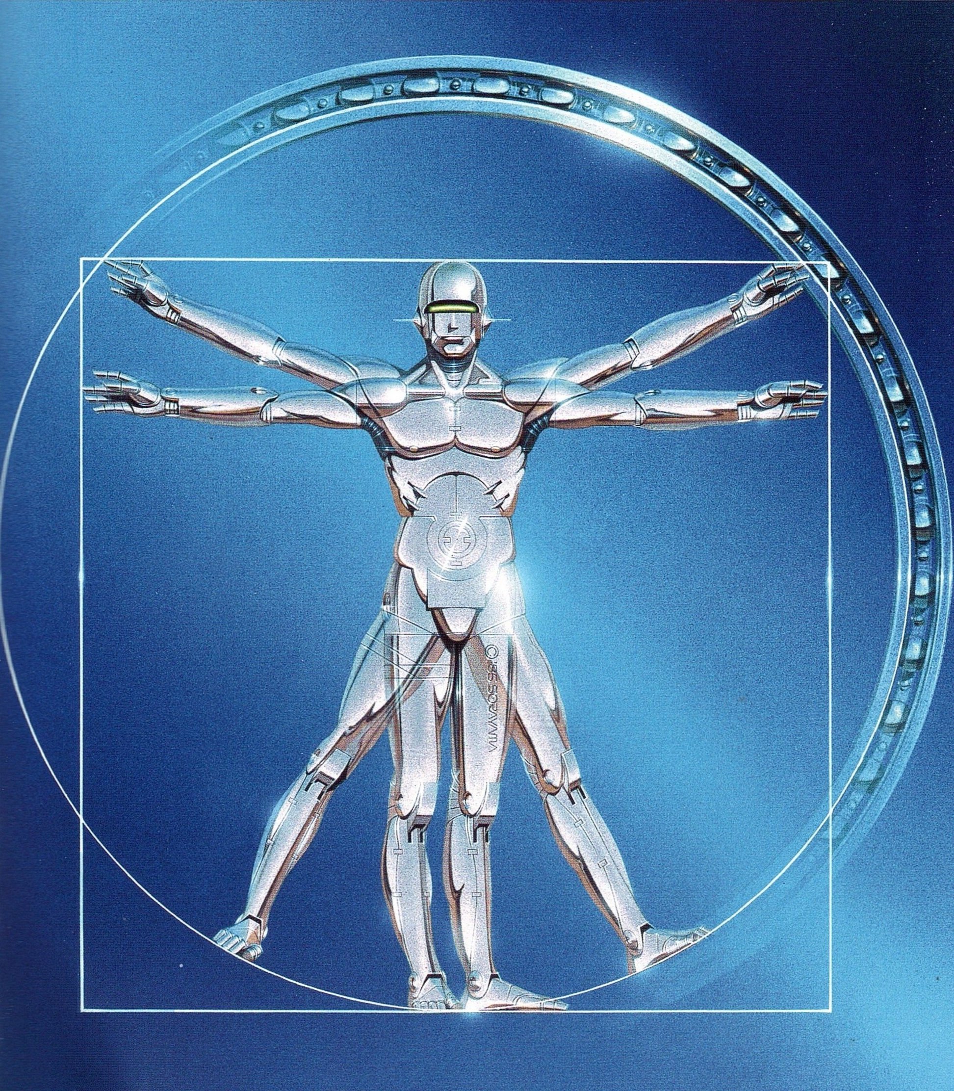 Vitruvian Man rendered by Sorayama