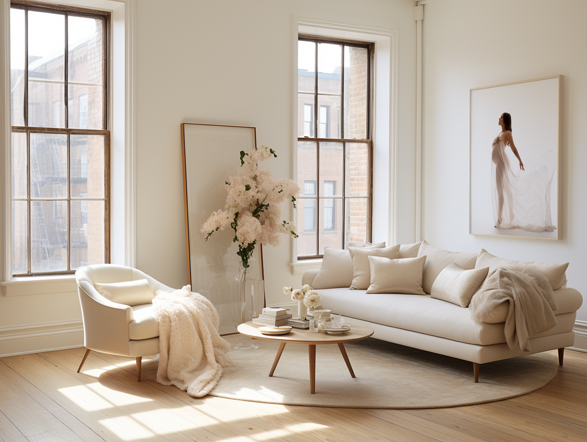 Custom maternity body art portrait photographed in a professional maternity photography studio.