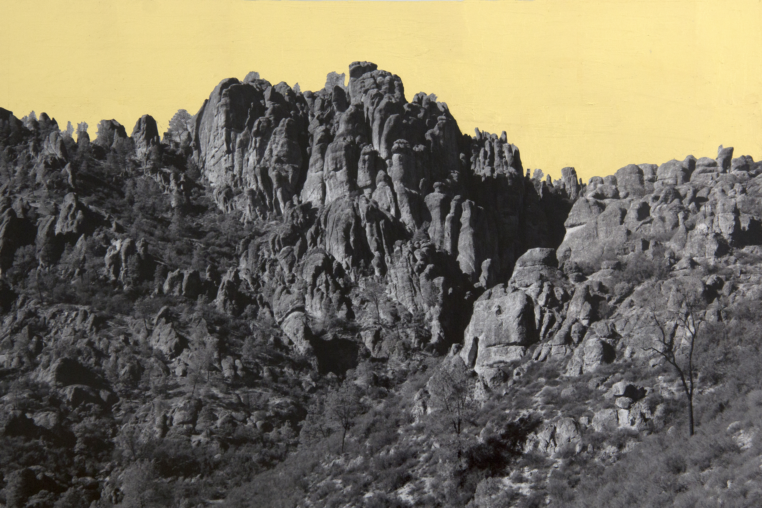 Formation, Pinnacles, CA, 2013, digital pigment print with 22K gold leaf