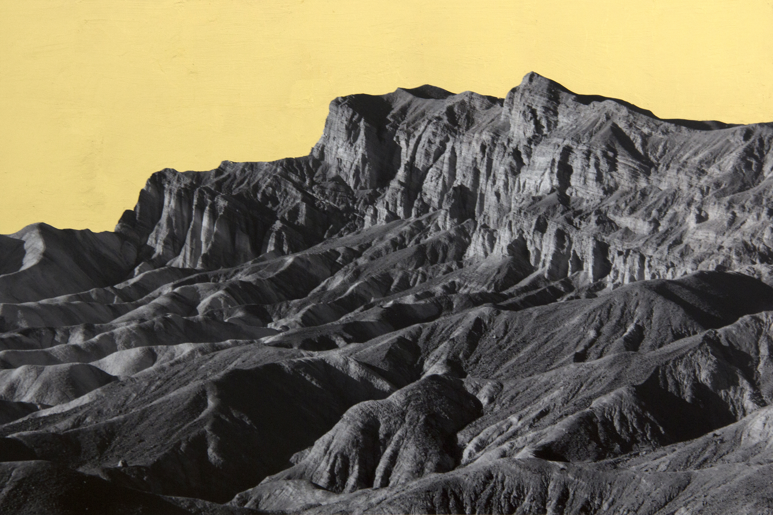 Zabriskie Point, Death Valley, CA, 2014, digital pigment print with 22K gold leaf