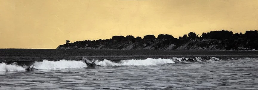 7. Land and Sea, archival pigment print with 22k gold leaf, 19 x 7,” 2022