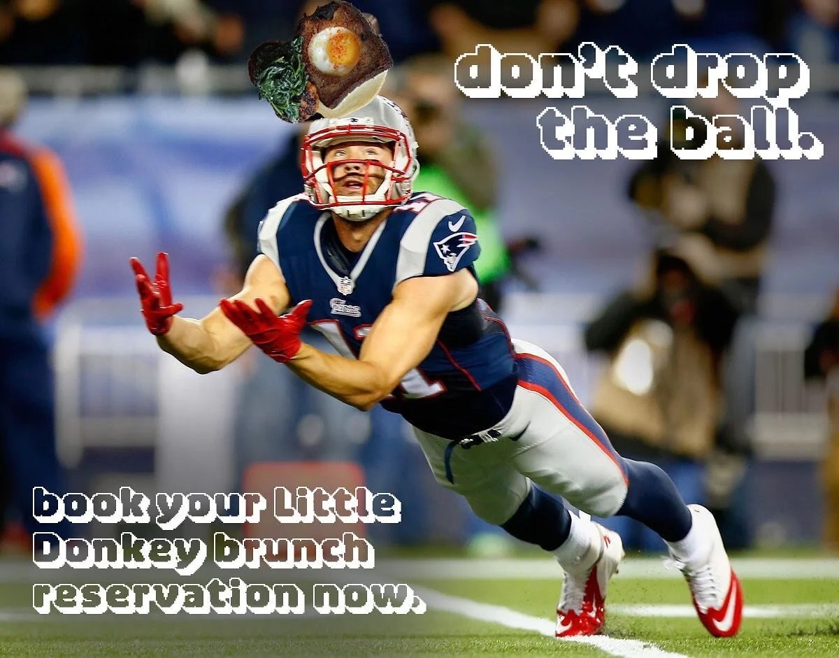 SUPER BOWL CHAMPS EAT LITTLE DONKEY BRUNCH 🏈🏈🏈 @edelman11 doesn&rsquo;t miss catches, and you shouldn&rsquo;t either. BRUNCH STARTS THIS SUNDAY MAY 21 10:30-2:30 WITH A WHOLE NEW MENU ‼️ BOOK ON RESY ‼️
&bull;
#bostonbrunch #bostoneats #bostoneate